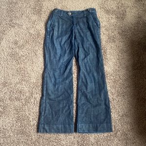 Wide Leg Blue Denim Pants From J Crew